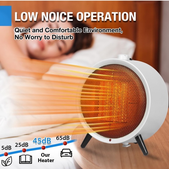 Space Heater White Indoor Use  1500W/900W Electric Desk Home Bedroom Office OW - Picture 6 of 7